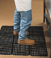 Image of a worker standing on an anti-fatigue mat