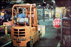 Figure 4. Stop signs posted to regulate traffic flows.