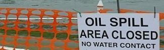 Oil Spill Area Closed - No Water Contact