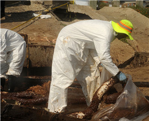 Picking Up Oiled Sorbent Material