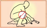 Person working in a crouching/kneeling position