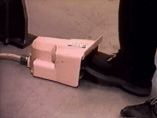 Guarded foot pedal in use