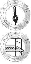 Illustration of suspension attachment and scaffold