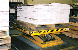 Figure 37. Pallet lift that automatically adjusts to the correct height based on pallet weight.