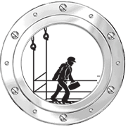 Illustration of a worker on marine hanging staging