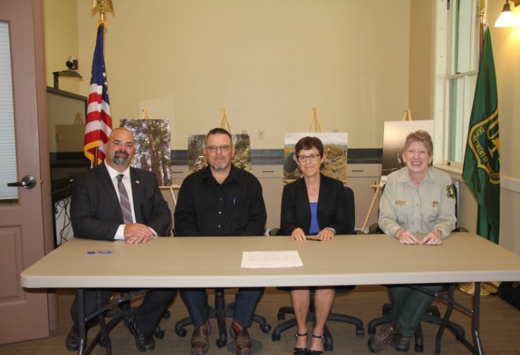 From left: OSHA North Dakota Area Director Eric Brooks, OSHA Montana Area Director Art Hazen, OSHA South Dakota Area Director Sheila Stanley, and US Forest Service Regional Forester Leanne Martin.