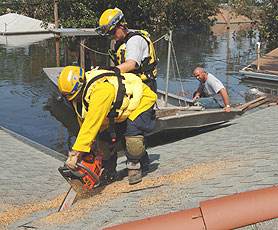 Photo courtesy of FEMA.  This picture shows actual disaster site work conditions and may not illustrate proper safety and health procedures.