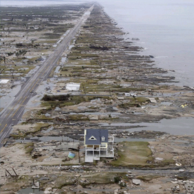 Photo shows ruins after a hurricane