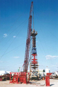 Fig. 21. Snubbing rig with blow out preventer (BOP)