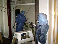 Figure 10: SCP doing air monitoring during spray painting