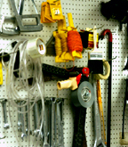 Tools hanging on a wall