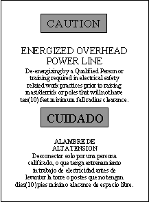 Fig. 3. Caution - Energized overhead power line