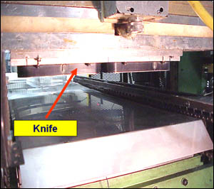 Figure 13. Knife blade, live parts and hot surfaces may cause lacerations, crushing, electrical shock and burn injuries.