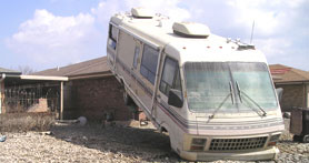 Photo courtesy of OSHA.  This picture shows actual disaster site work conditions and may not illustrate proper safety and health procedures.