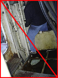 Figure 6: Improper practice - Removed grating causes slip and fall hazards