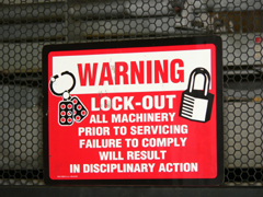 Close-up image of a warning sign.