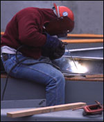 Employee welding