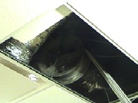 Figure 3 Portable pulley in an open ceiling panel.