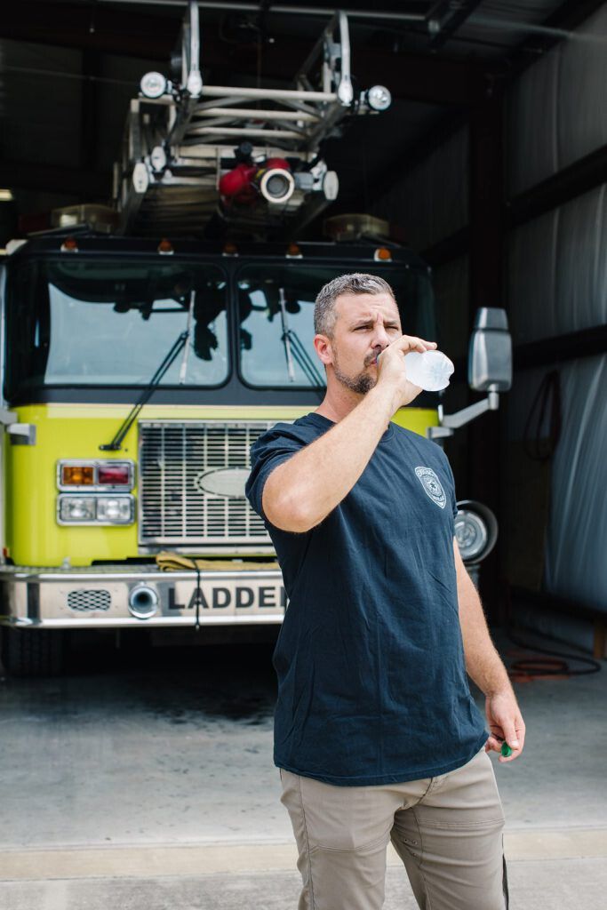 Kent Precision Foods Group : firefighter consuming electrolytes