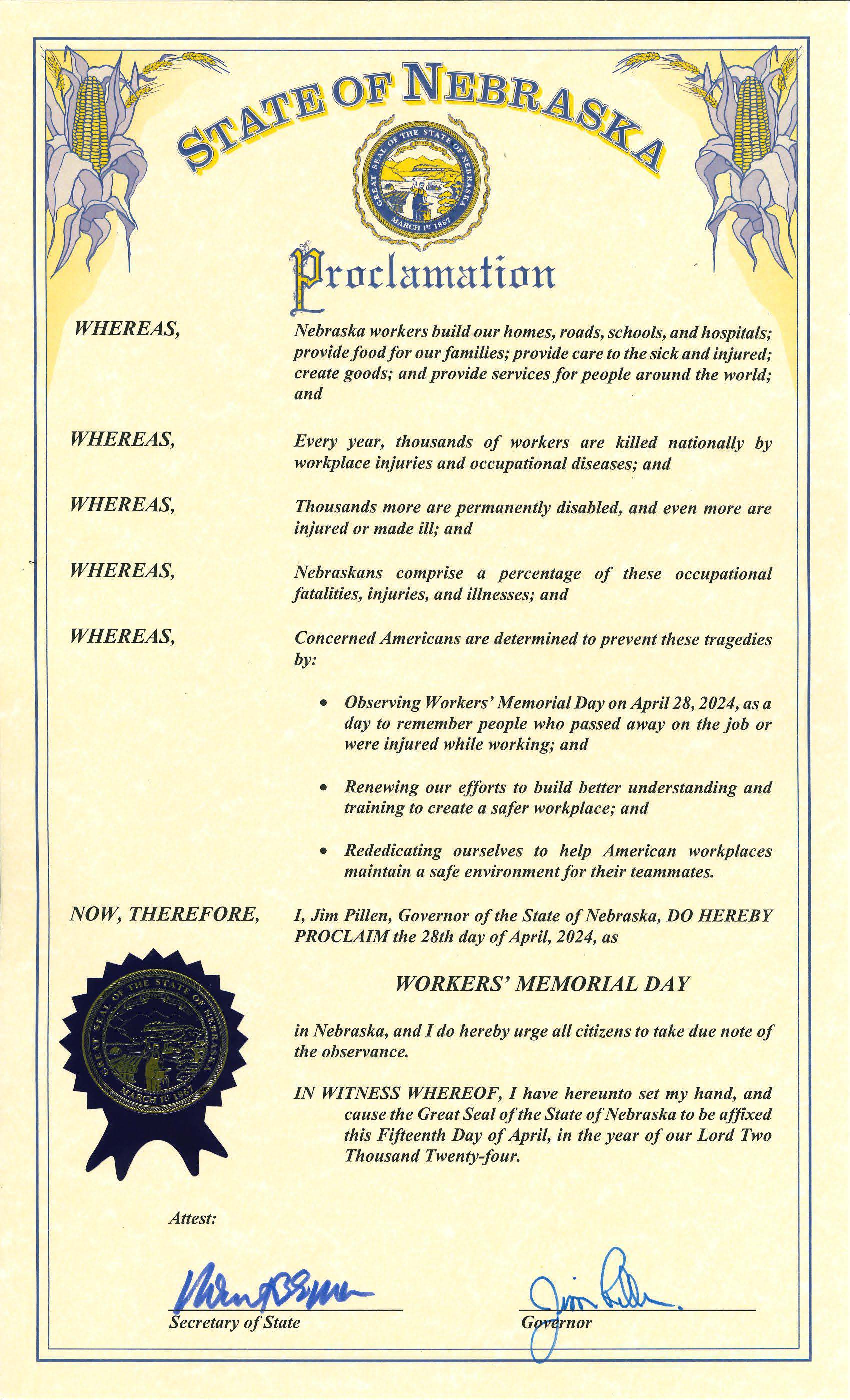 Nebraska Proclamation