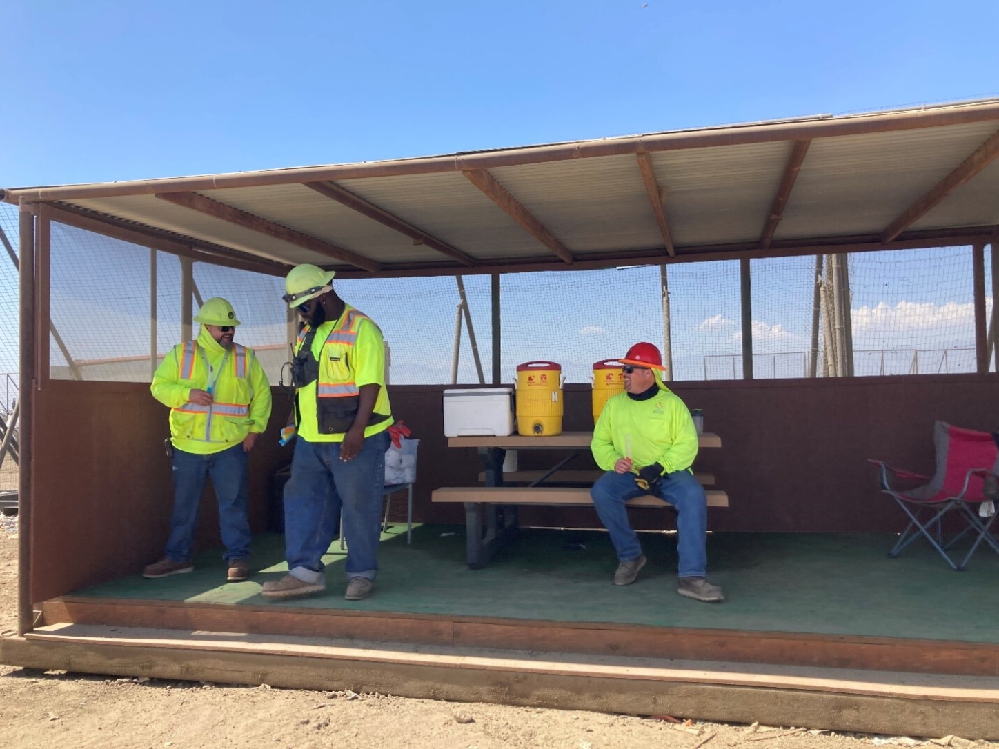 OC Waste & Recycling- Olinda Alpha Landfill : Fresh water is provided daily and continuously replenished as needed, helping the employee remain hydrated and comfortable in the high heat