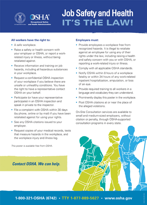 OSHA s Free Workplace Poster Occupational Safety And Health 