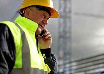 Construction Worker on phone