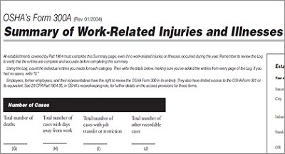 Printable Osha Form 300a Summary