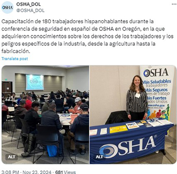 OSHA Tweet