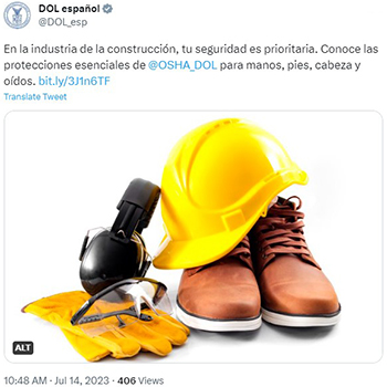 Personal protective equipment - hardhat, ear protection, gloves, safety glasses, and steel-toed boots