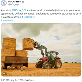 Tractor agrícola