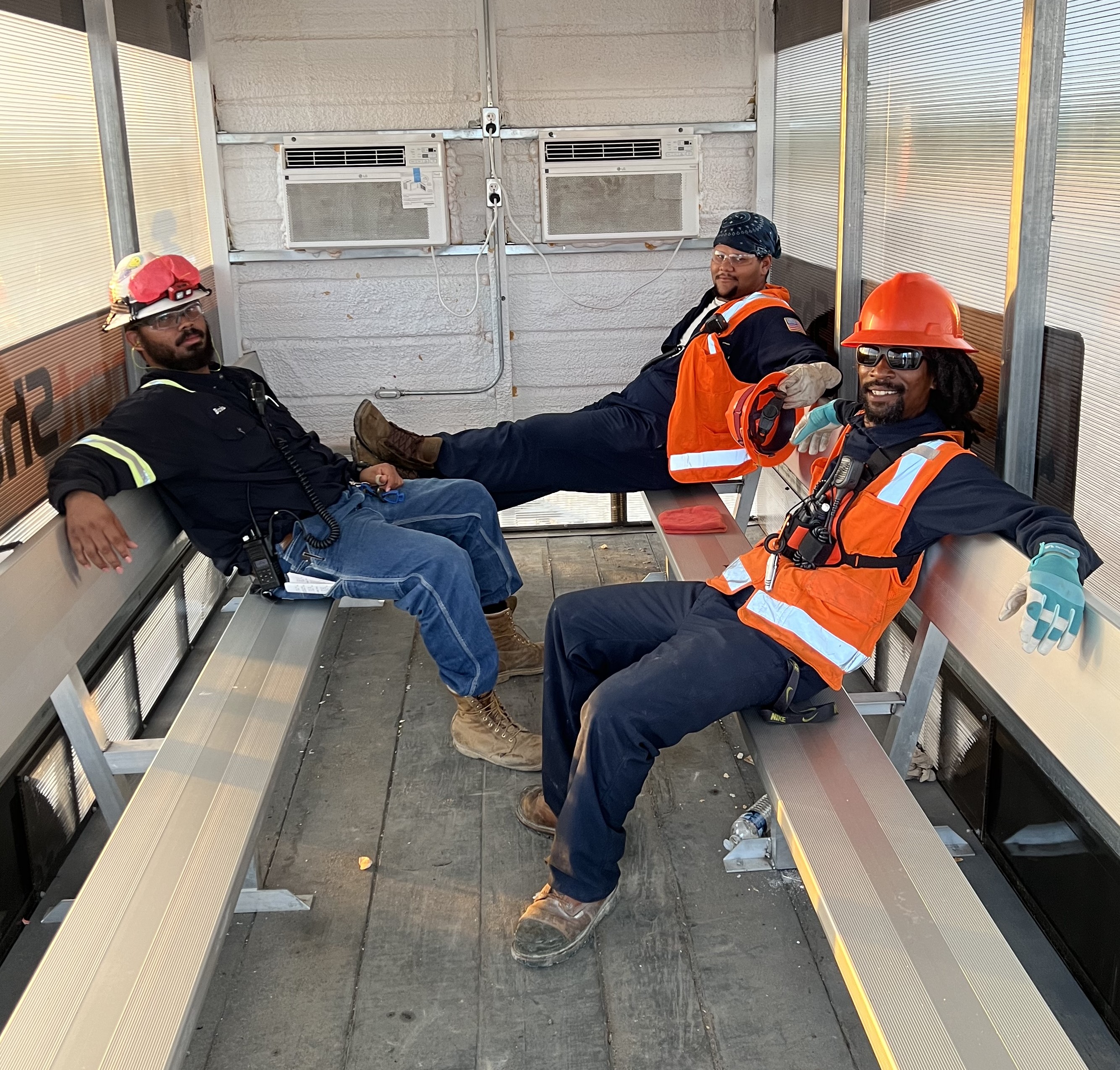 Savage Co : crew of workers taking a break in the company’s cool down station