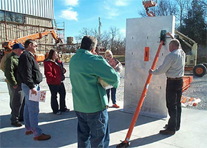 Participants in a construction industry safety training course